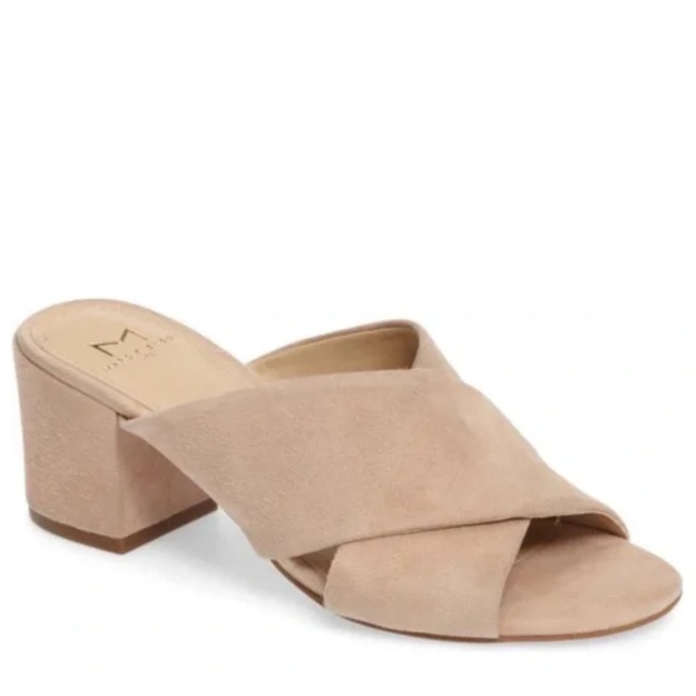 Marc Fisher Rinna Crisscross Slides In Blush Sued… - image 1